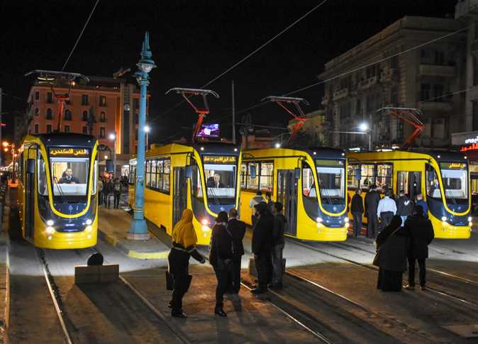 4 عربات ترام جديدة مصنعة في دولة أوكرانيا دخلت الخدمة في الإسكندرية