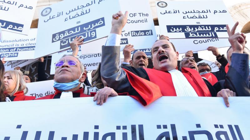 احتجاجات قضاة تونس