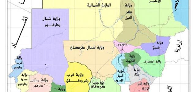 خريطة أقاليم السودان